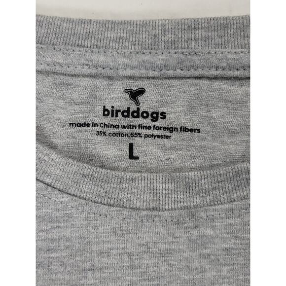 Birddogs Graphic T Shirt Gray Long Sleeve Crew Neck Logo Pocket Men's Size Large - Picture 5 of 7
